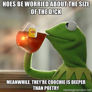 Kermit The Frog Drinking Tea - hoes be worried about the size of the d ...