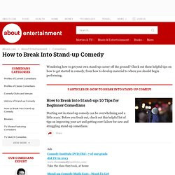 How to Break Into Stand-up Comedy