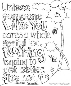 Free Print of the Week: The Lorax-Inspired Earth Day Coloring Page ...