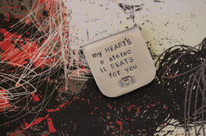 My Heart Beats For You Quotes Stamped metal - my heart's