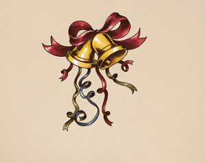Christmas Bell Scroll Wall Decal - Wall Fabric - Vinyl Decal ...