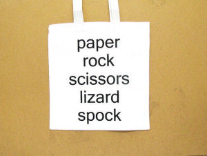 Big Bang Theory bag paper rock scissors lizard spock Sheldon Cooper ...