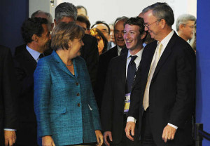 Image: German Chancellor Angela Merkel with Mark Zuckerberg and Google ...