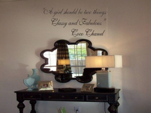 Wall Decal Quote Wall Sticker Coco Chanel Quote-A girl should be two ...