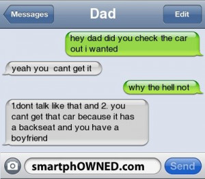 smartphowned com Backseat of car - Even More Funny Text Messages!