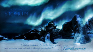 Skyrim Wallpaper 4 - Paarthurnax by GeOh-One
