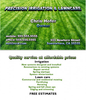 lawn service business cards