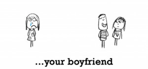 Sadness is, your boyfriend flirting with your sister.