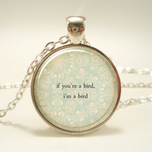 ... Bird. Romantic Quote Necklace, Love Jewelry (1606S1IN) on Etsy, $14.45