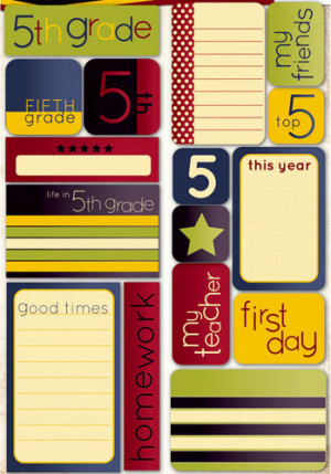 ... Making the Grade Collection - Die Cut Cardstock Stickers - Fifth Grade