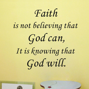 Is knowing that god will Vinyl Wall Art Quote stickers inspiring wall ...