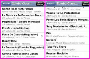 Double Zumba Tuesday’s 8.28.12 playlist looked like the following: