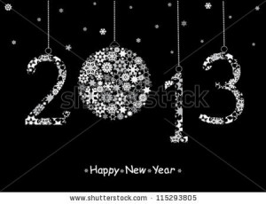 2013 Happy New Year greeting card. Vector - stock vector