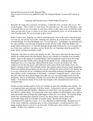 Excerpt From An Essay By Leslie Marmon Silko picture