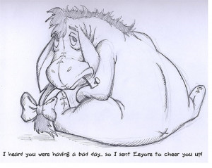 Eeyore coloring page - I heard you were having a bad day.