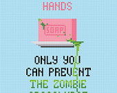 Wash Your Hands - Zombie Apocalypse - Digital PDF Cross Stitch Pattern