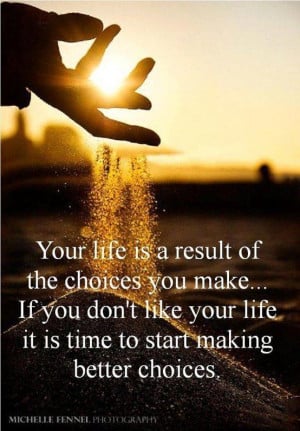 An inspirational picture quote about life being the result of the ...