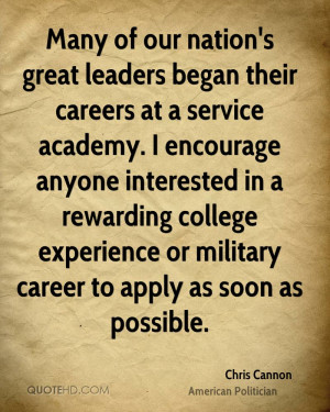 Many of our nation's great leaders began their careers at a service ...