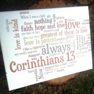 Corinthians Bible Quotes Canvas Art Love is Patient 9x13 inch