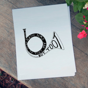 Toot My Own Horn Quote Hand Lettering Digital Download