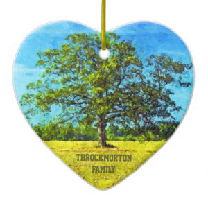 Colourful Oak Tree Painting Family Quote Ornament