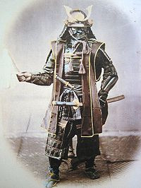 Japanese samurai in armour , 1860s. Photograph by Felice Beato