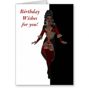 Happy birthday Sensual African American woman Greeting Card