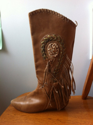 Cowboy Boots Leather Fringe