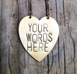 Custom Heart Word Quote Lyric Necklace Your choice by astronette, $24 ...