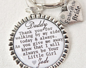 ... Daddy's Little Girl Wedding Keychain Reception Gift Fathers Day