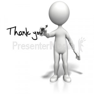 Stick Figure Drawing Thank You Presentation clipart