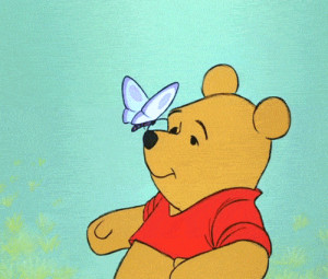 bear, butterfly, cute, disney, gif, pooh, pooh bear, red, teddy, the ...