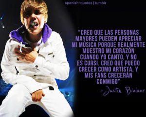 Frases de Justin Bieber en español para facebook