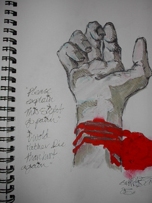 Cut Wrist Drawing A common thing for cowards 
