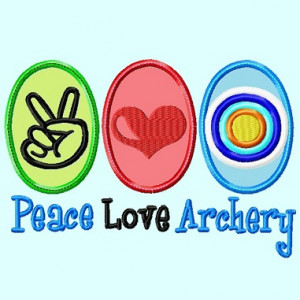 0017 archery love peace applique design archery love peace applique ...
