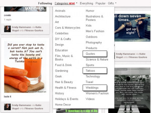 They have finally created Pinterest categories for Quotes , Tattoos ...