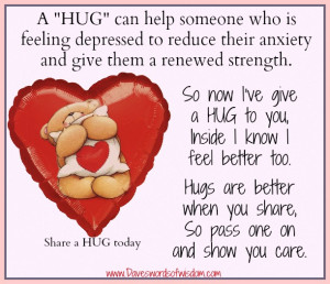 HUG can help someone who is feeling depressed to