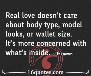 Real love doesn't care about body type quote
