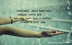 ... Pain But You Can’t Have a Rainbow Without Little Rain ~ Good Morning