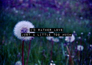 rather love just a little too much.