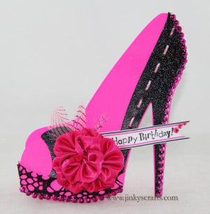 Hot Pink High Heel 3D Birthday Card