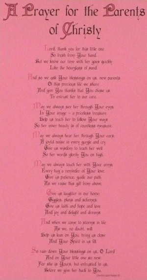 Parent’s Prayer – for a Baby Girl – Black Tie Collection 11 ...
