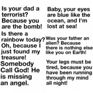 Cheesy Pick Up Lines. xD - Polyvore