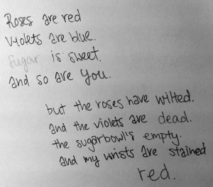me depressed sad cut cutting poetry poem