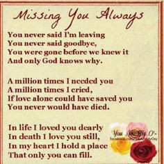 Missing you always RIP Mom
