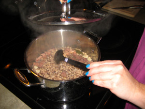 Sassy's Spicy HOPPIN' JOHN is almost ready!