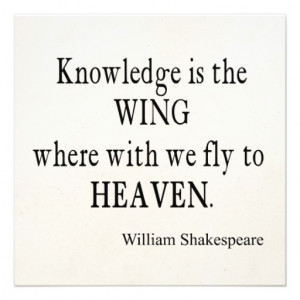 Knowledge Wing Fly to Heaven Shakespeare Quote Personalized Invite