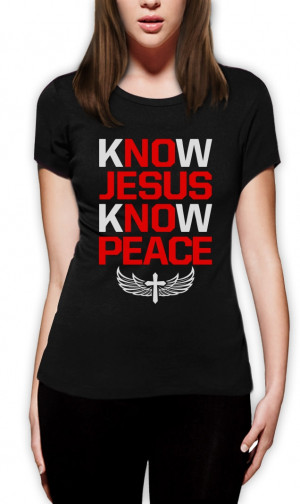 ... Know-Peace-Women-T-Shirt-Christian-Quote-Faith-Cross-Belive-Christmas