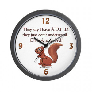 ADHD Squirrel Wall Clock