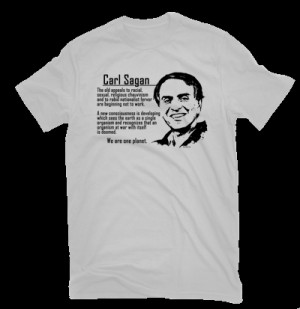Details about Carl Sagan QuoteT Shirt Earth We are one planet.